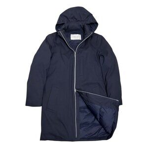 CERRUTI 1881 Luxury Designer Blue Winter Puffer Parka Jacket Coat Womens Large